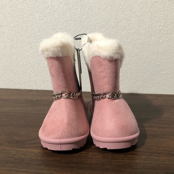 BEBE Kids' Chain Faux Fur Lined Boot Pink Toddler 7 - Picture 3 of 8